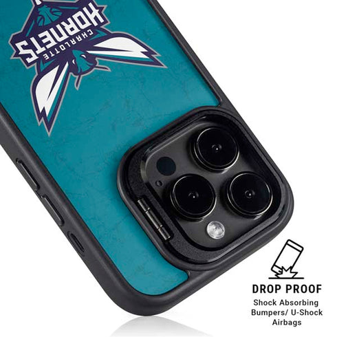 NBA Charlotte Hornets Distressed iPhone 15 Pro Max Kickstand Case